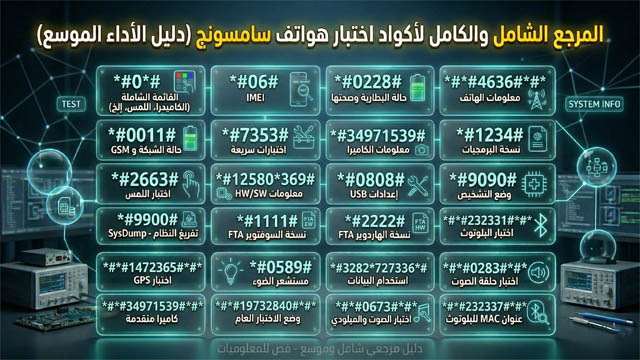 أكواد سامسونج لفحص الجهاز بالكامل